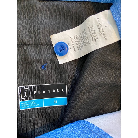 PGA Tour Men's Blue Golf Shorts - Size 34, Flat Front Chino Style MS15 - Picture 7 of 7